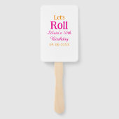 10歳の誕生日転がを楽しもう一つ名前レトロなピンク ハンドファン (裏面)