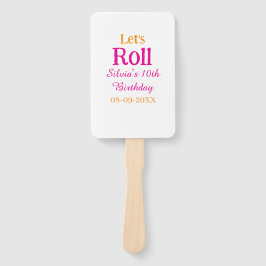 10歳の誕生日転がを楽しもう一つ名前レトロなピンク ハンドファン