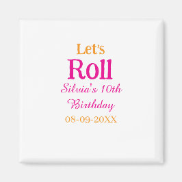 10歳の誕生日転がを楽しもう一つ名前レトロなピンク マグネット