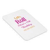 10歳の誕生日転がを楽しもう一つ名前レトロなピンク マグネット (右側)