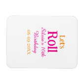 10歳の誕生日転がを楽しもう一つ名前レトロなピンク マグネット (横)