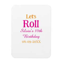 10歳の誕生日転がを楽しもう一つ名前レトロなピンク マグネット