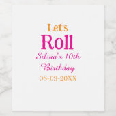 10歳の誕生日転がを楽しもう一つ名前レトロなピンク ワインラベル (シングルラベル)