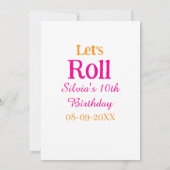 10歳の誕生日転がを楽しもう一つ名前レトロなピンク 招待状 (裏面)