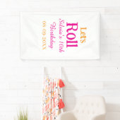 10歳の誕生日転がを楽しもう一つ名前レトロなピンク 横断幕 (インサイチュ)