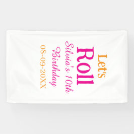 10歳の誕生日転がを楽しもう一つ名前レトロなピンク 横断幕