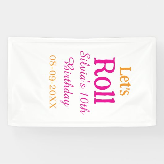 10歳の誕生日転がを楽しもう一つ名前レトロなピンク 横断幕 (横)