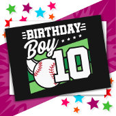 10歳の誕生日野球パーティーテーマ 男の子 ポストカード