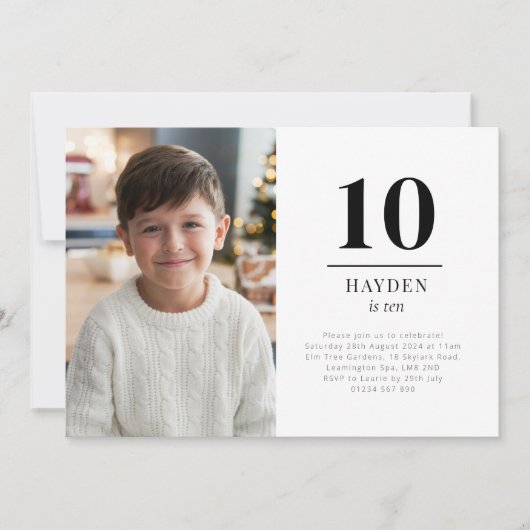 10歳の誕生日風景写真招待状 招待状 (正面)