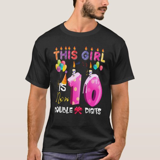 10歳の誕生日2桁10歳の女の子Bday Tシャツ (正面)