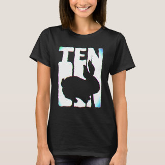 10歳の誕生日 ウサギのファン 女の子 Tシャツ