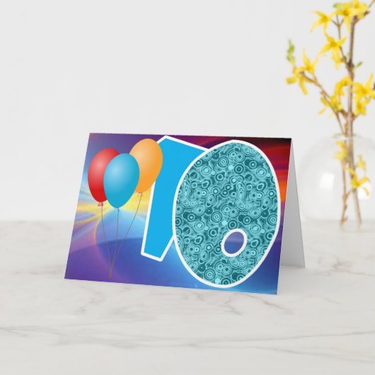 10歳の誕生日 カード (黄色い花)