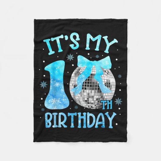 10歳の誕生日 コケットボウ ディスコ 10歳 フリースブランケット (正面)