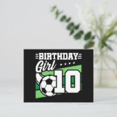 10歳の誕生日 サッカー女子 ポストカード (スタンド正面)