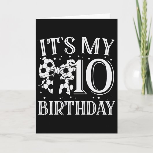 10歳の誕生日 サッカー女子 誕生日パーティー D カード (正面)