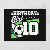 10歳の誕生日 サッカー女子 10周年 ポストカード (正面)