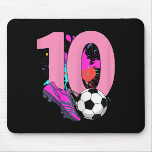 10歳の誕生日 サッカー少女 フットボール 10歳の女の子 マウスパッド