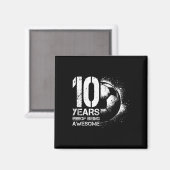 10歳の誕生日 サッカー少年 少女 プレーヤー マグネット (正面/裏面)