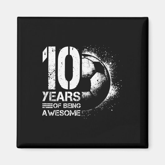 10歳の誕生日 サッカー少年 少女 プレーヤー マグネット (正面)