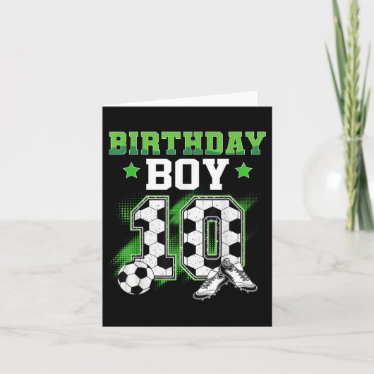 10歳の誕生日 サッカー少年 10歳 スポーツ 少年 カード (正面)