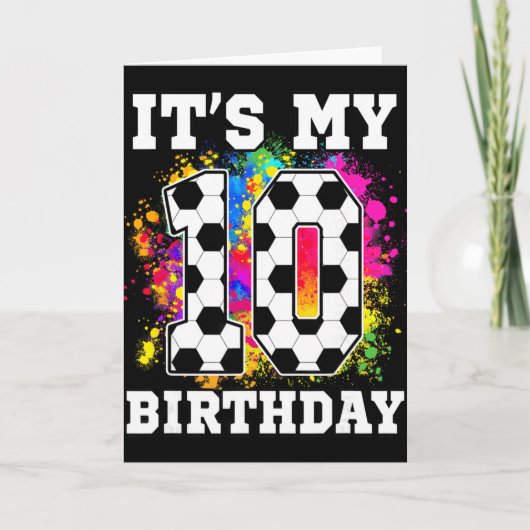 10歳の誕生日 サッカー おめでとう 10歳 カード (正面)