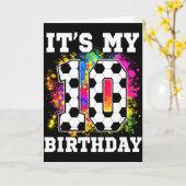 10歳の誕生日 サッカー おめでとう 10歳 カード (黄色い花)