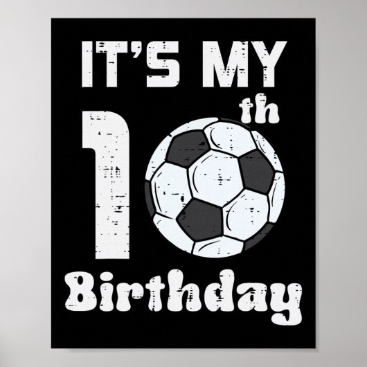 10歳の誕生日 サッカー 10歳の誕生日 お祝い 足 ポスター (正面)