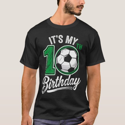 10歳の誕生日 サッカー 10歳の誕生日 Tシャツ (正面)