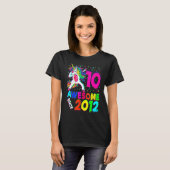 10歳の誕生日 ダビング ユニコーン パーティー 10歳 Tシャツ (正面フル)