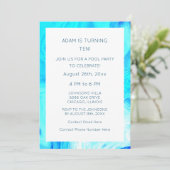 10歳の誕生日 ブルー アブストラクト アーティスティック クール オーダーメイド 年齢 招待状 (スタンド正面)