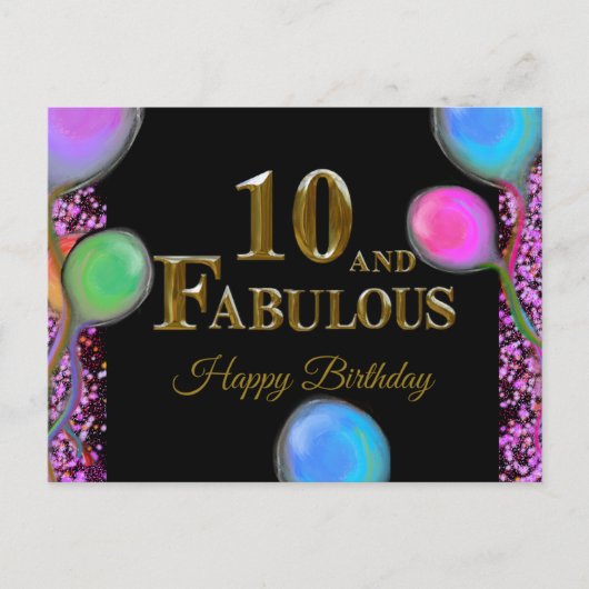 10歳の誕生日 ポストカード (正面)