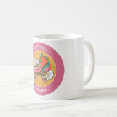 10歳の誕生日 名前 ローラースケート かわいい ピンク コーヒーマグカップ (正面右)