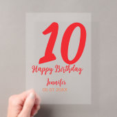 10歳の誕生日 名前 日付 年 テンプレート 赤 (インサイチュ (ポータブル))