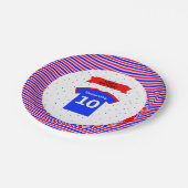 10歳の誕生日 女の子 男の子 オーダーメイド 名前 パーティー ペーパープレート (アングル)