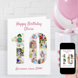 10歳の誕生日 数字の10 フォトコラージュ カード