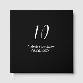 10歳の誕生日 黒 白 名前 日付 書道 ゲストブック