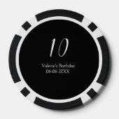 10歳の誕生日 黒 白 名前 筆文字  ポーカーチップ (裏面)