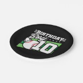 10歳の野球パーティーテーマ10誕生日少年 ペーパープレート (アングル)