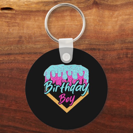 10歳アイスクリームドリップ10誕生日少年を販売 キーホルダー (正面)