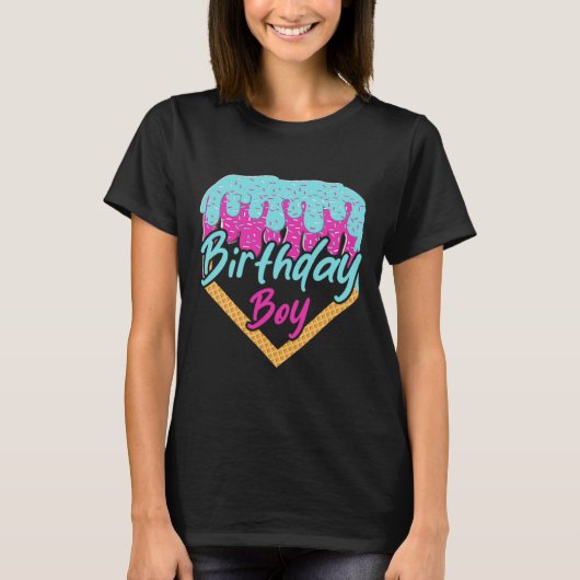 10歳アイスクリームドリップ10誕生日少年を販売 Tシャツ (正面)
