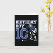 10歳アイスホッケーをテーマにした誕生日パーティー10日 カード (黄色い花)