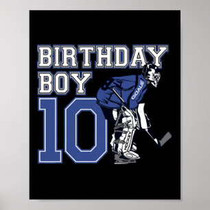 10歳アイスホッケーゴアリーをテーマにした誕生日10日 ポスター