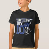 10歳アイスホッケーゴアリーをテーマにした誕生日10日 Tシャツ (正面)
