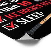 10歳アイスホッケー誕生日パーティー10th Boy Bda ポスター (角)