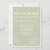 10歳エレガントの誕生日招待状モダンフローラ 招待状 (正面)