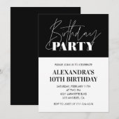 10歳エレガントの誕生日招待状誕生会 招待状 (正面/裏面)