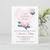 10歳エレガント招待状ピンク色の花 招待状 (スタンド正面)