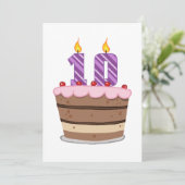 10歳オンお誕生日ケーキ カード (スタンド正面)