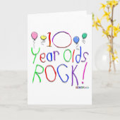 10歳オールズロック！グリーティングカード カード (黄色い花)