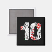 10歳ギフト10野球・10歳の誕生日 マグネット (正面/裏面)